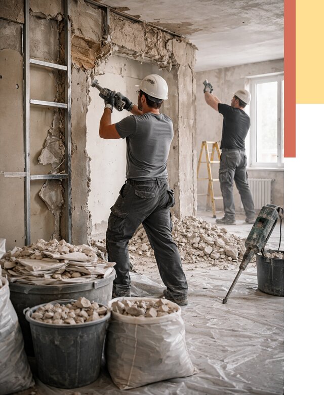 Демонтажные работы в Усть-Илимске от 2808 руб. — услуги и цена под ключ | ОТДЕЛОЧНИК-Сть