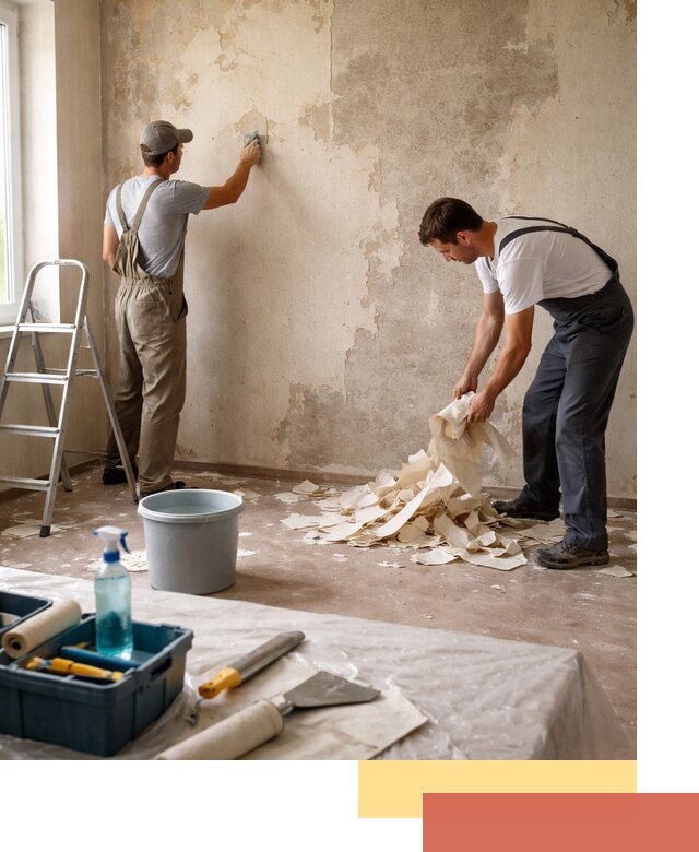 Снятие старых обоев в Усть-Илимске быстро и качественно