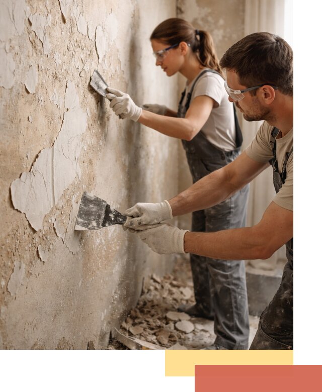 Снятие старой шпаклевки и подготовка поверхностей в Усть-Илимске