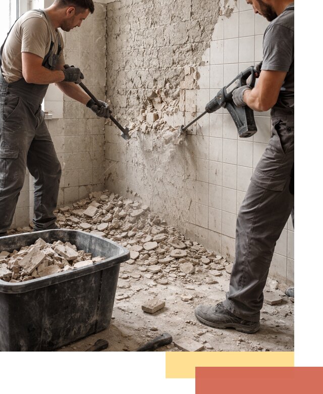 Демонтаж плитки со стен в Усть-Илимске быстро и аккуратно