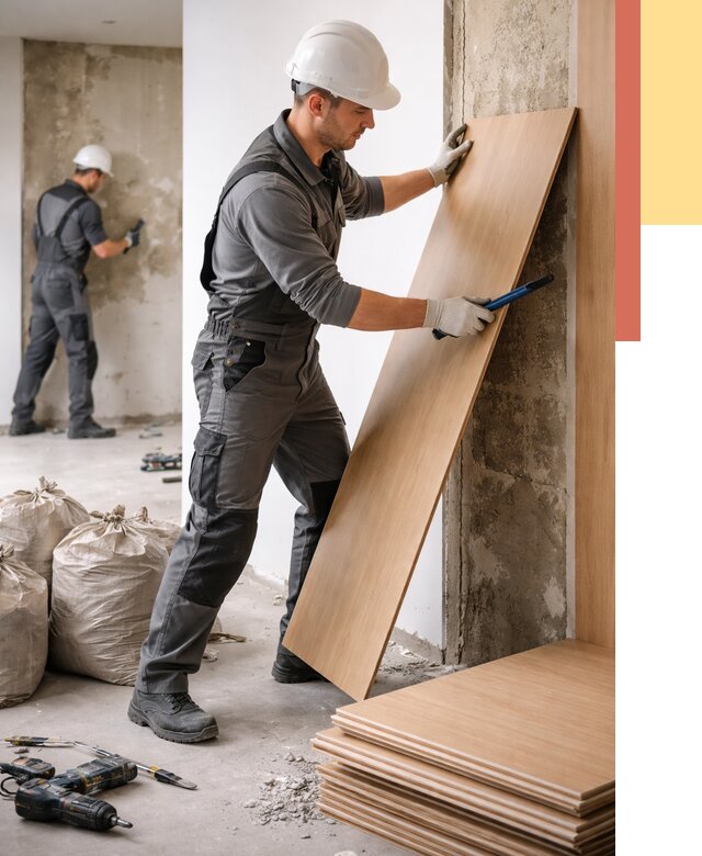 Демонтаж стеновых панелей в Усть-Илимске от 3640 руб. за м² быстро и недорого | ОТДЕЛОЧНИК-Сть