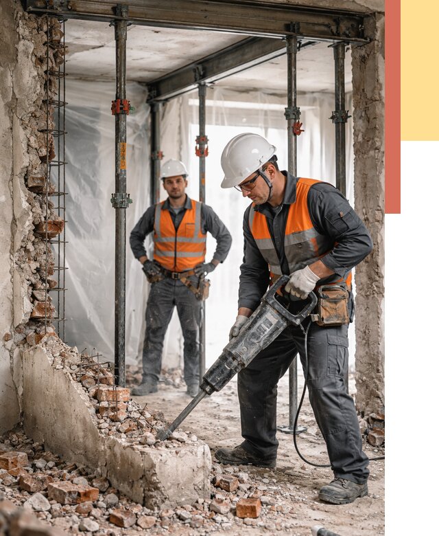 Снос несущих стен в Усть-Илимске от 10660 руб. — демонтаж несущей стены под ключ | ОТДЕЛОЧНИК-Сть