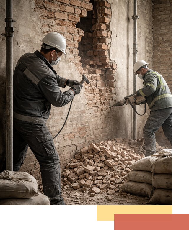 Демонтаж кирпичных стен в Усть-Илимске быстро и безопасно