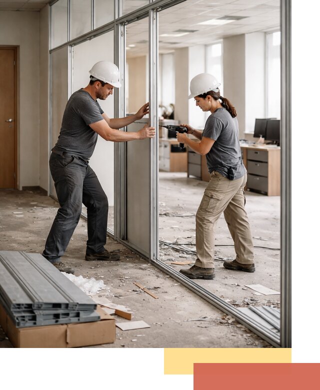 Демонтаж алюминиевых перегородок в Усть-Илимске быстро и аккуратно