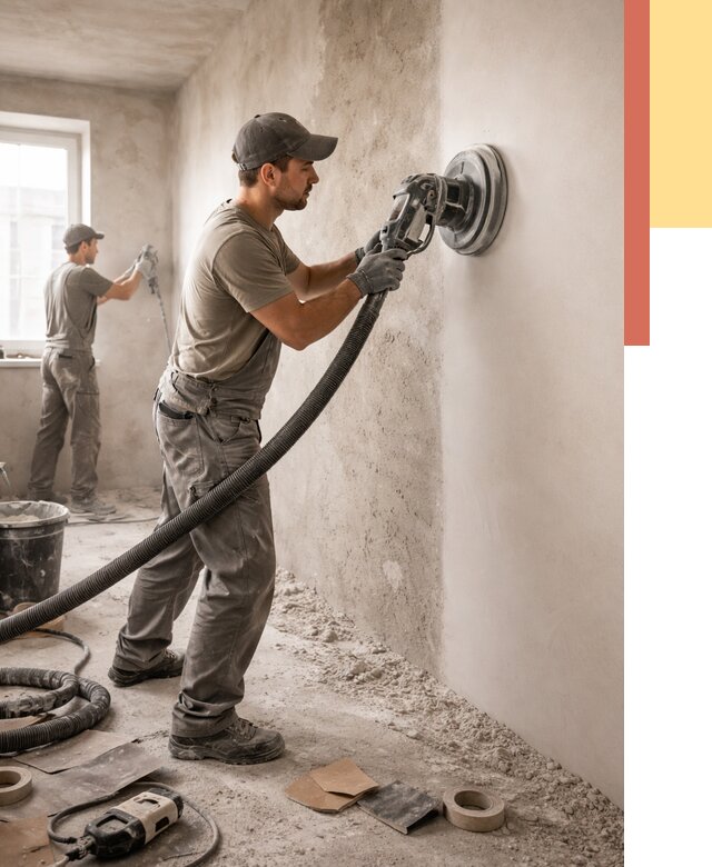 Шлифовка стен в Усть-Илимске от 1248 руб/м2 — быстро и недорого | ОТДЕЛОЧНИК-Сть