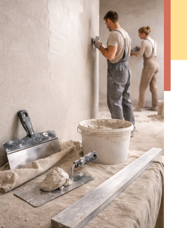 Штукатурка стен гипсовая в Усть-Илимске от 4680 руб/м2 — быстро и недорого | ОТДЕЛОЧНИК-Сть