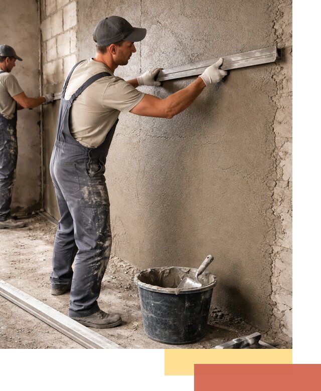 Штукатурка стен цементно-песчаная в Усть-Илимске профессионально