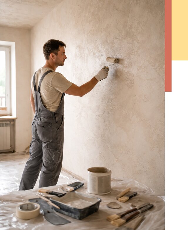 Нанесение лессирующей краски по декоративке в Усть-Илимске от 1820 руб. | ОТДЕЛОЧНИК-Сть