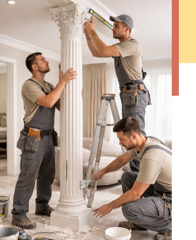 Установка декоративных колонн в Усть-Илимске от 12480 руб. под ключ | ОТДЕЛОЧНИК-Сть