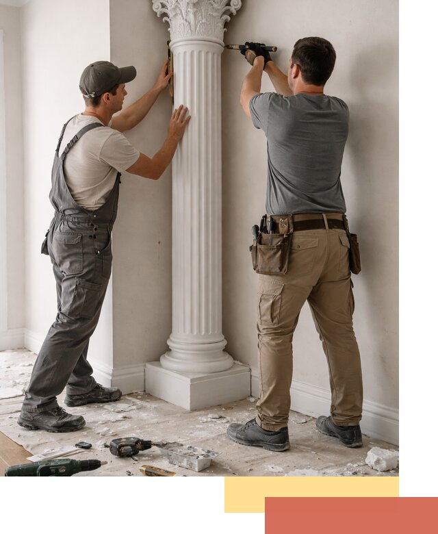 Установка декоративных колонн в Усть-Илимске под ключ