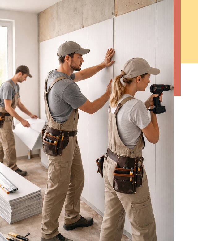 Монтаж ПВХ панелей на стены в Усть-Илимске от 468 руб/м2 — быстро и недорого | ОТДЕЛОЧНИК-Сть