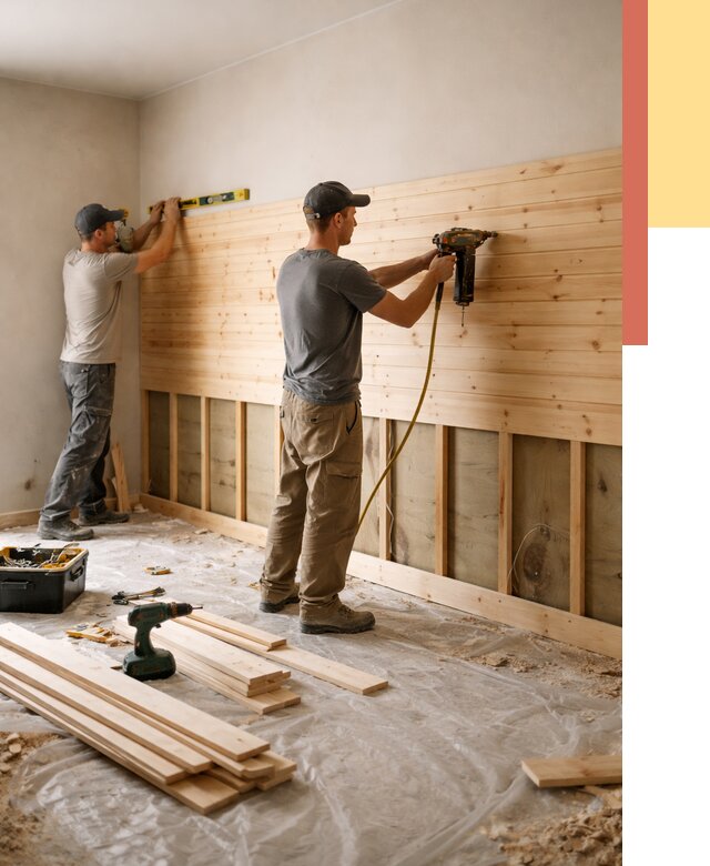 Монтаж деревянной вагонки на стены в Усть-Илимске от 7800 руб. | Услуги монтажа вагонки | ОТДЕЛОЧНИК-Сть