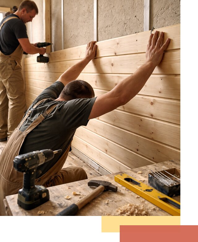 Монтаж деревянной вагонки на стены в Усть-Илимске быстро и качественно