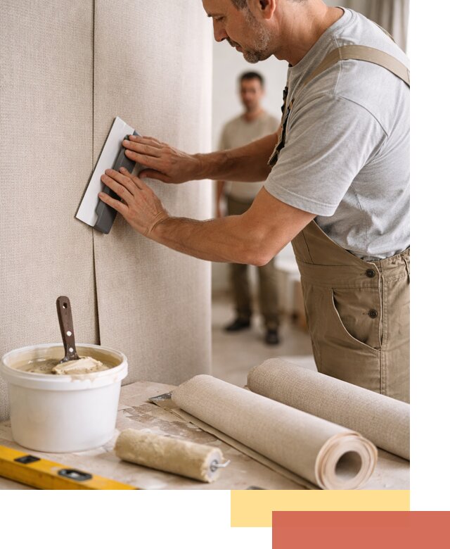 Поклейка текстильных обоев в Усть-Илимске профессионально и аккуратно