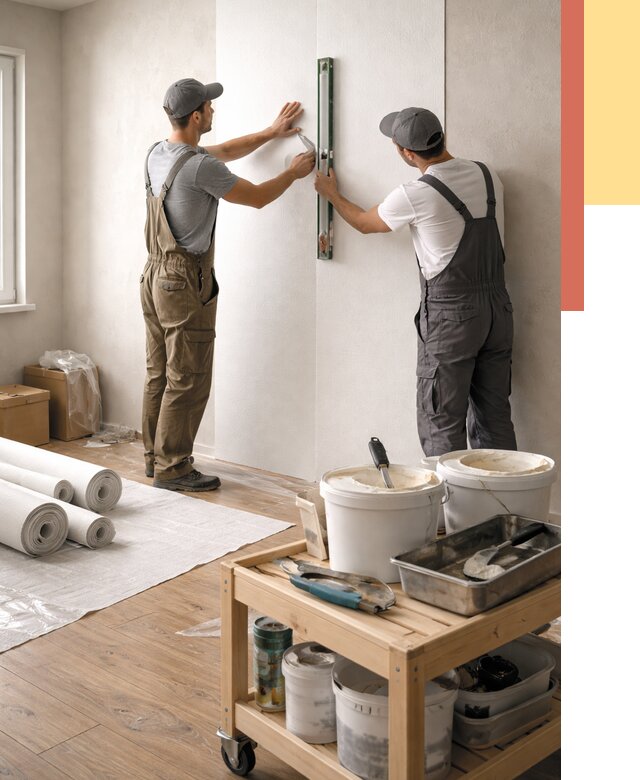 Поклейка стеклообоев в Усть-Илимске от 6760 руб. за м2 — быстро и недорого | ОТДЕЛОЧНИК-Сть