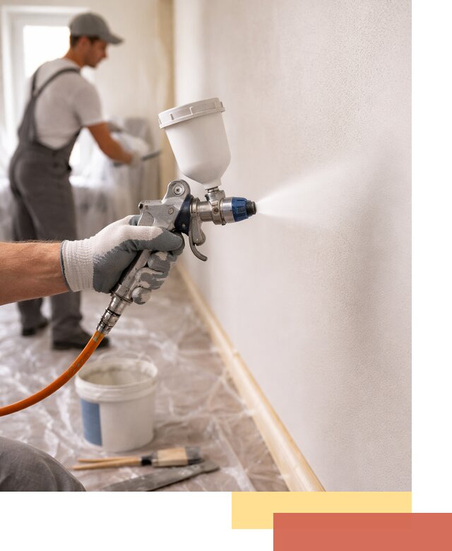 Покраска стен краскопультом в Усть-Илимске быстро и качественно