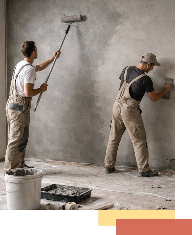 Покраска стен под бетон в Усть-Илимске профессионально и недорого