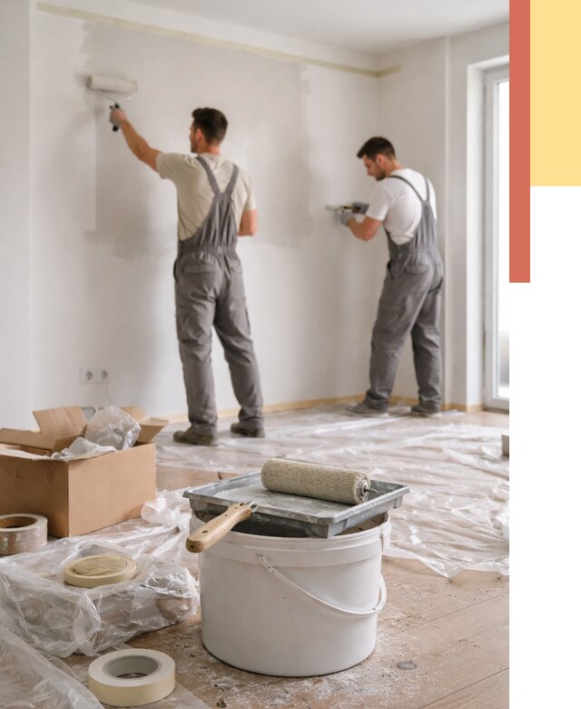 Покраска стен в квартире в Усть-Илимске от 2600 руб/м2 — быстро и недорого | ОТДЕЛОЧНИК-Сть