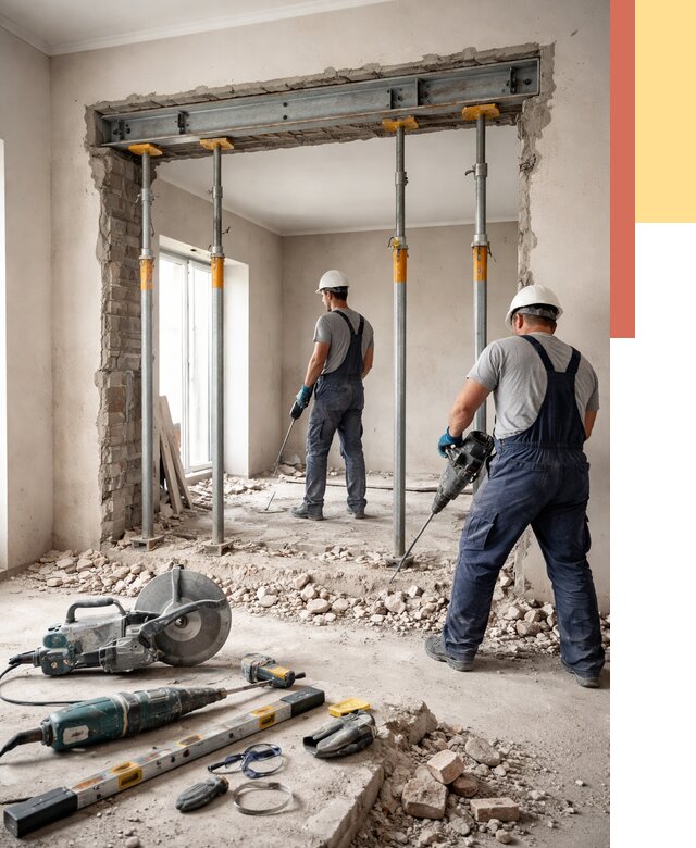 Прорезка проема в стене в Усть-Илимске от 4680 руб. — быстро и недорого | ОТДЕЛОЧНИК-Сть