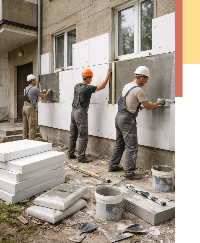 Утепление стен пенопластом в Усть-Илимске от 1820 руб. — недорого и под ключ | ОТДЕЛОЧНИК-Сть