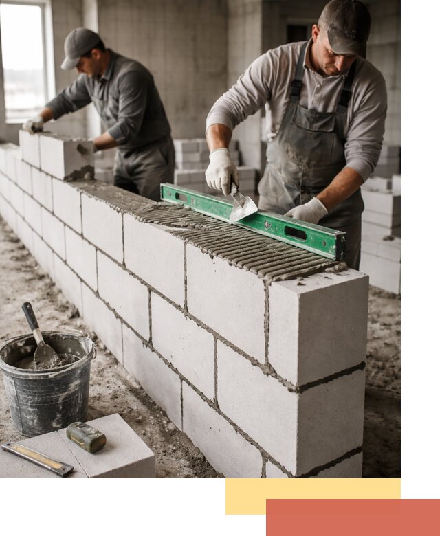 Кладка перегородок из газобетона в Усть-Илимске быстро и качественно