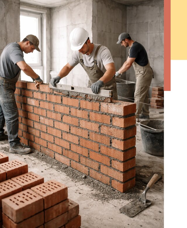 Кладка перегородок из кирпича в Усть-Илимске от 3640 руб. за м² | ОТДЕЛОЧНИК-Сть