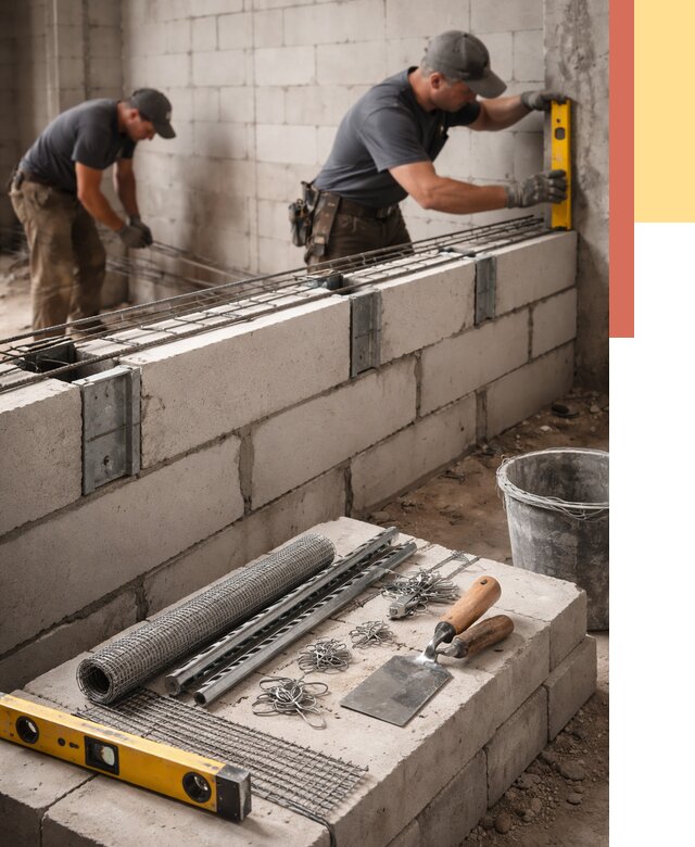 Армирование кладки перегородок в Усть-Илимске от 780 руб. под ключ | ОТДЕЛОЧНИК-Сть