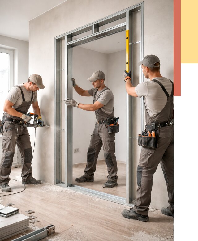 Устройство дверного проема в перегородке в Усть-Илимске от 4680 руб. под ключ | ОТДЕЛОЧНИК-Сть