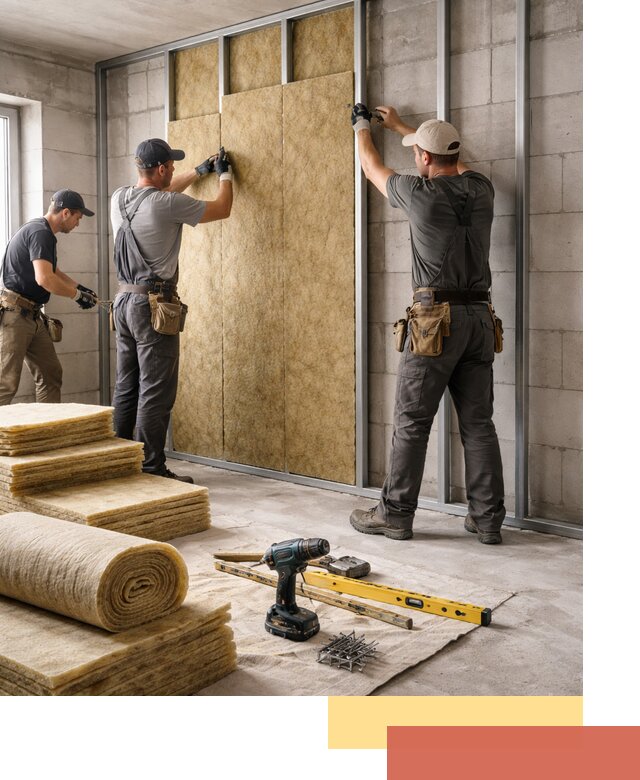 Шумоизоляция перегородок из блоков в Усть-Илимске — монтаж и защита шумоизоляцией