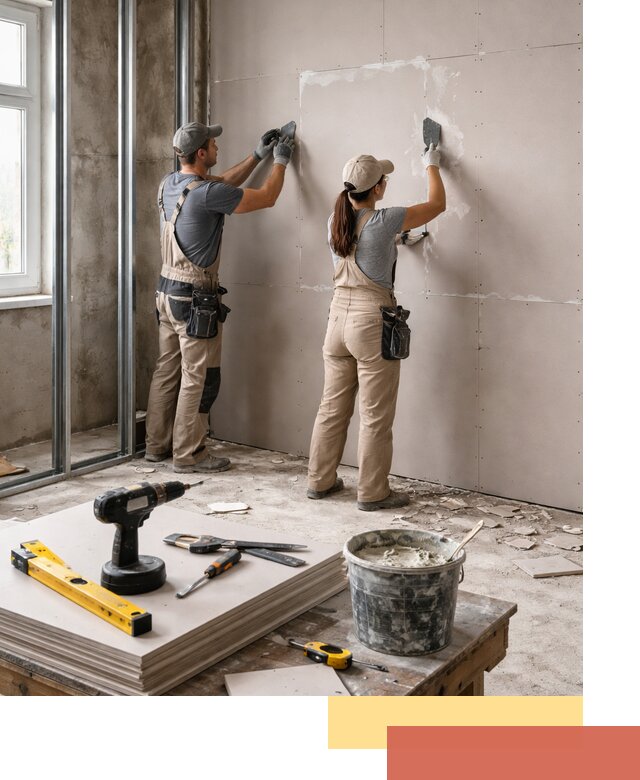 Монтаж двухслойной перегородки из гипсокартона в Усть-Илимске