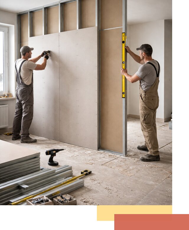 Зонирующая перегородка из гипсокартона под ключ в Усть-Илимске