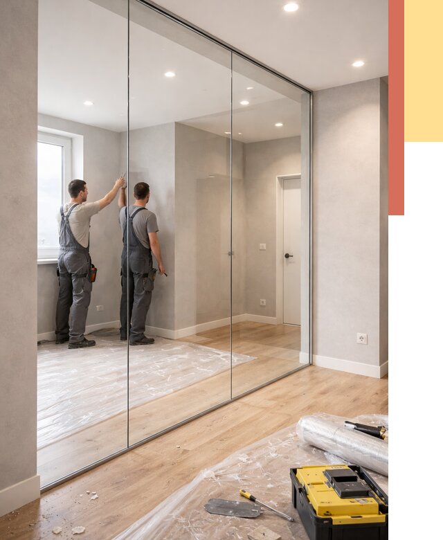 Безрамные стеклянные перегородки в Усть-Илимске — монтаж от 9880 руб. | ОТДЕЛОЧНИК-Сть