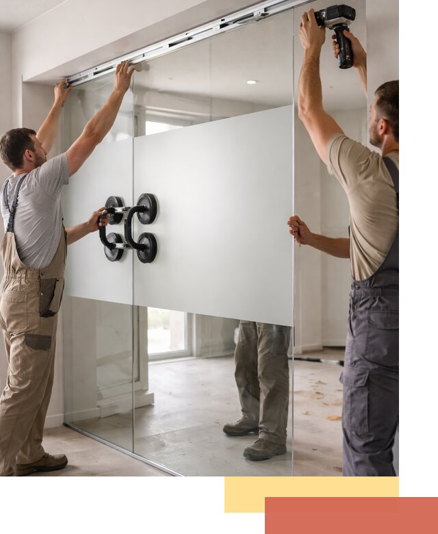 Матовые стеклянные перегородки под ключ в Усть-Илимске