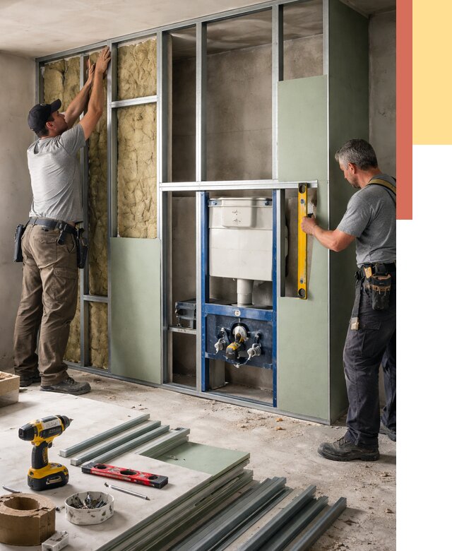 Установка сантехнических перегородок в Усть-Илимске от 8840 руб. | ОТДЕЛОЧНИК-Сть