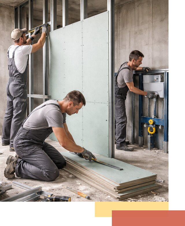 Монтаж и ремонт сантехнических перегородок в Усть-Илимске