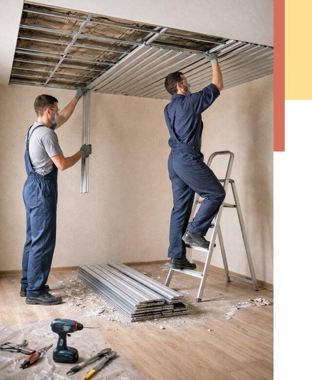 Демонтаж реечного потолка в Усть-Илимске от 4680 руб. быстро и недорого | ОТДЕЛОЧНИК-Сть