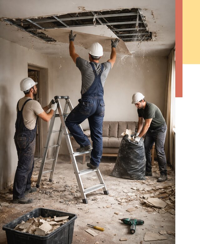 Демонтаж гипсокартонного потолка в Усть-Илимске от 437 руб. за м2 — ОТДЕЛОЧНИК-Сть