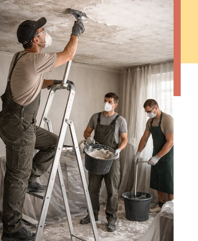 Удаление побелки с потолка в Усть-Илимске от 2600 руб. быстро и недорого | ОТДЕЛОЧНИК-Сть