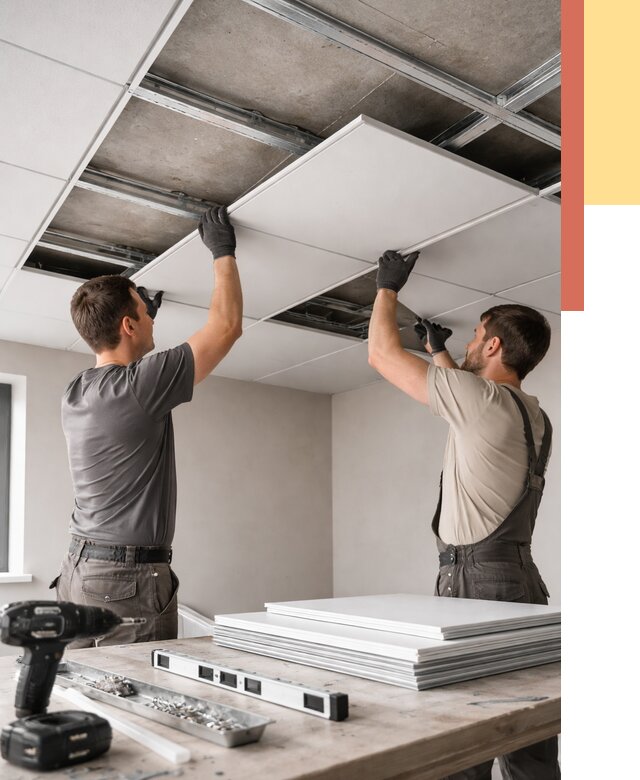 Монтаж кассетного потолка в Усть-Илимске от 4680 руб/м2 — установка и сборка | ОТДЕЛОЧНИК-Сть