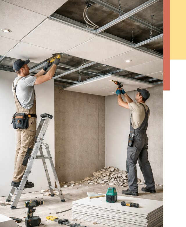 Монтаж акустического потолка в Усть-Илимске от 6760 руб/м2 — быстро и недорого | ОТДЕЛОЧНИК-Сть