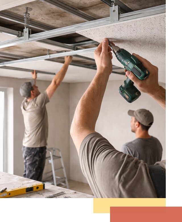 Монтаж акустического потолка в Усть-Илимске под ключ