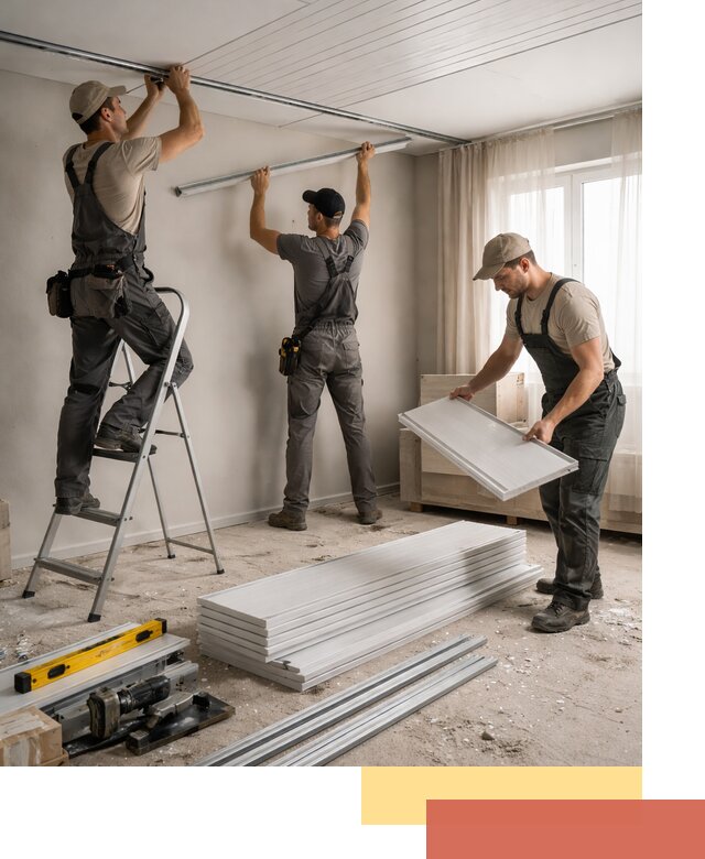 Монтаж потолка из ПВХ панелей в Усть-Илимске оперативно и качественно