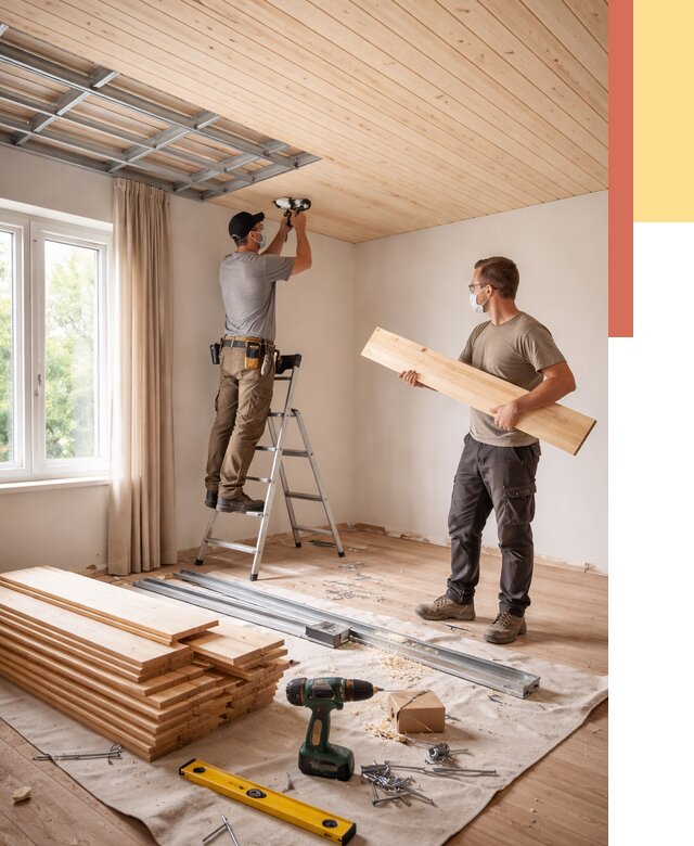 Монтаж потолка из вагонки в Усть-Илимске от 6760 руб. | Быстро и недорого — ОТДЕЛОЧНИК-Сть