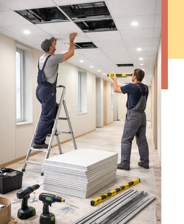 Ремонт потолка Армстронг в Усть-Илимске от 4680 руб. — быстро и недорого | ОТДЕЛОЧНИК-Сть