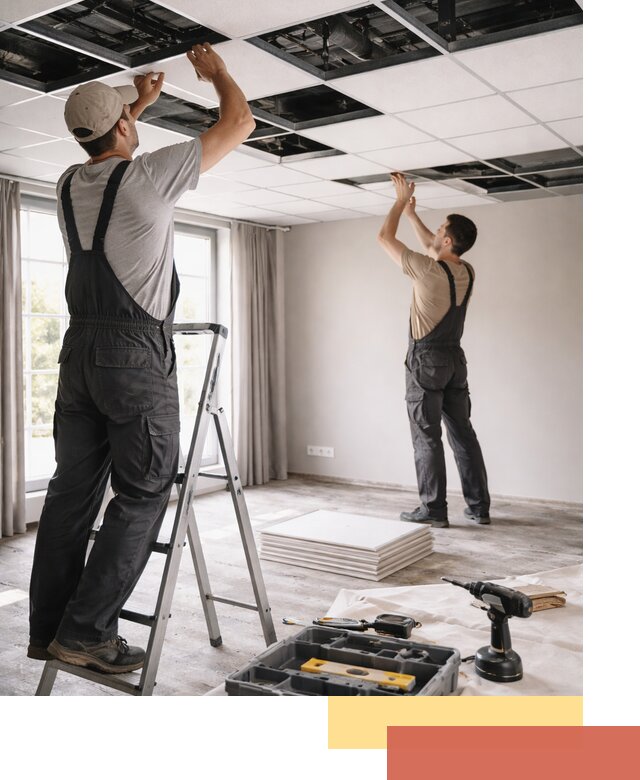 Замена плит подвесного потолка в Усть-Илимске быстро и качественно