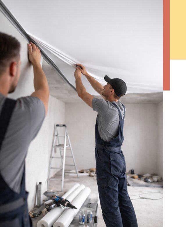 Монтаж матового натяжного потолка в Усть-Илимске от 4680 руб./м² — быстро и недорого | ОТДЕЛОЧНИК-Сть