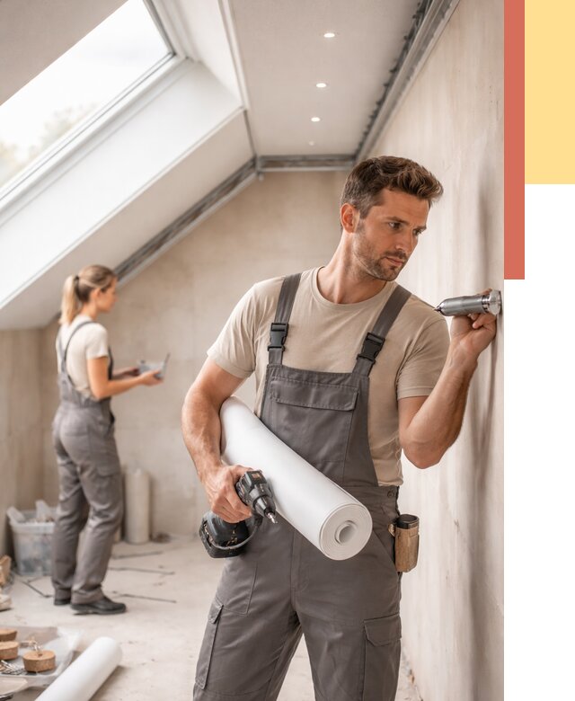 Монтаж натяжного потолка на мансарде в Усть-Илимске от 3640 руб. | ОТДЕЛОЧНИК-Сть