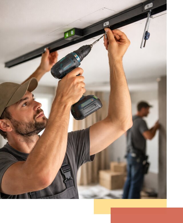 Установка трековых светильников в натяжной потолок в Усть-Илимске