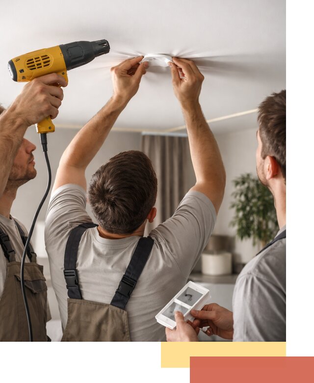 Ремонт прокола полотна натяжного потолка в Усть-Илимске