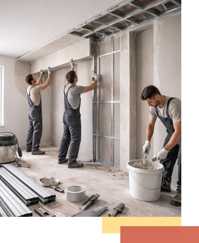 Монтаж потолка из гипсокартона с нишей в Усть-Илимске